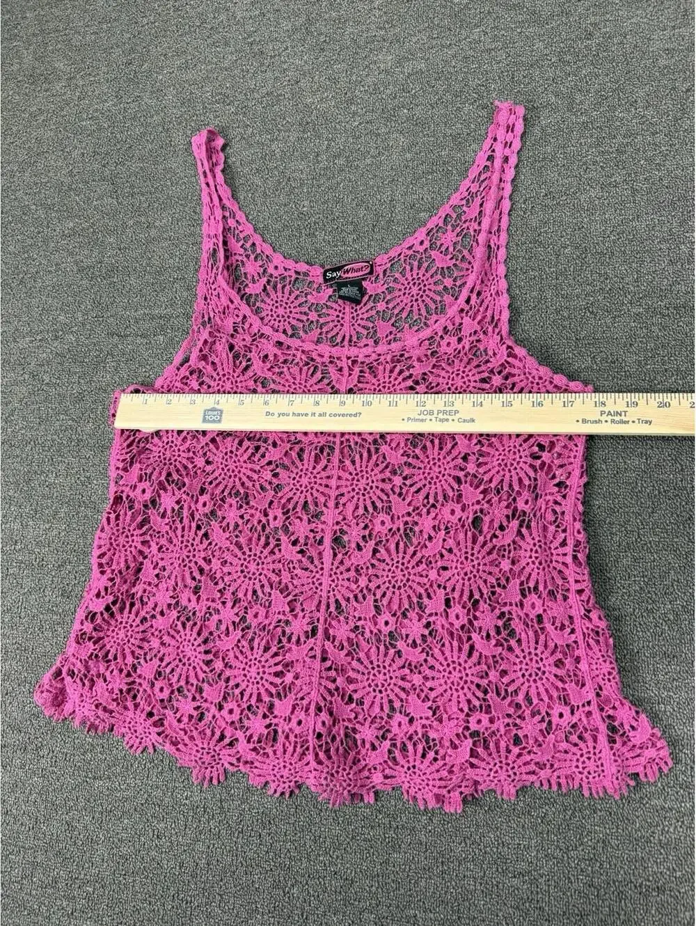 Vintage Y2K So What Women's L Pink Crochet Boho  Flowy Fairy Hippie Coquette - Picture 4 of 5